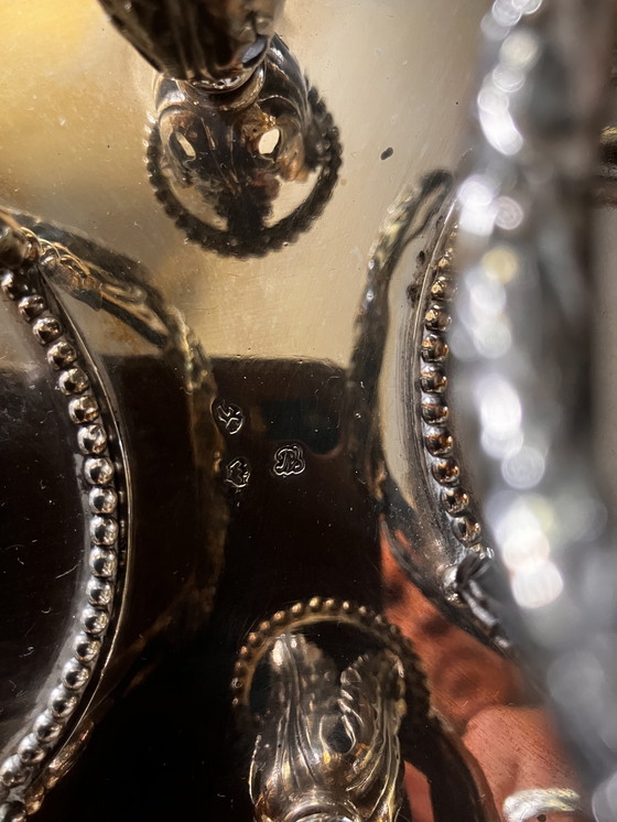 Image 1 of Service à huile et vinaigre Louis XVI en argent Anno 1778, Jan Baptist Verberckt Anvers