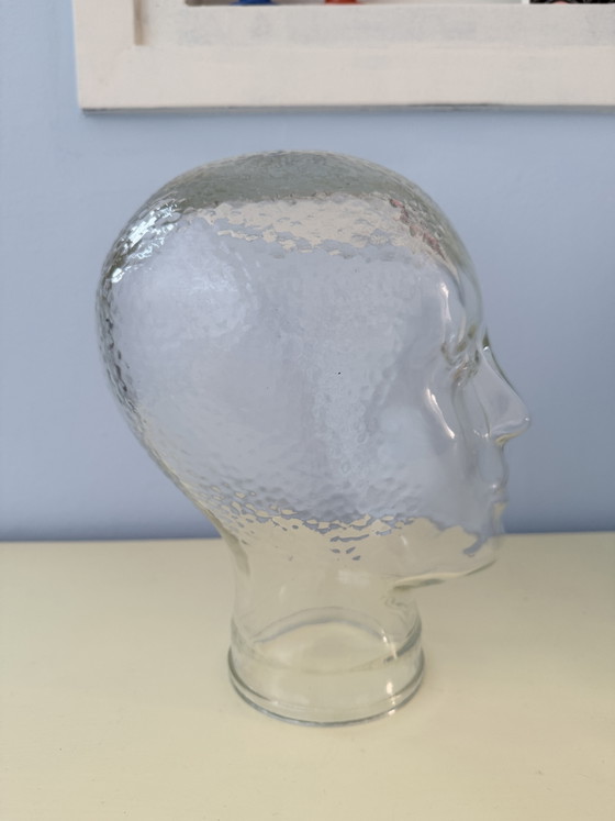 Image 1 of Tête en verre vintage des années 70