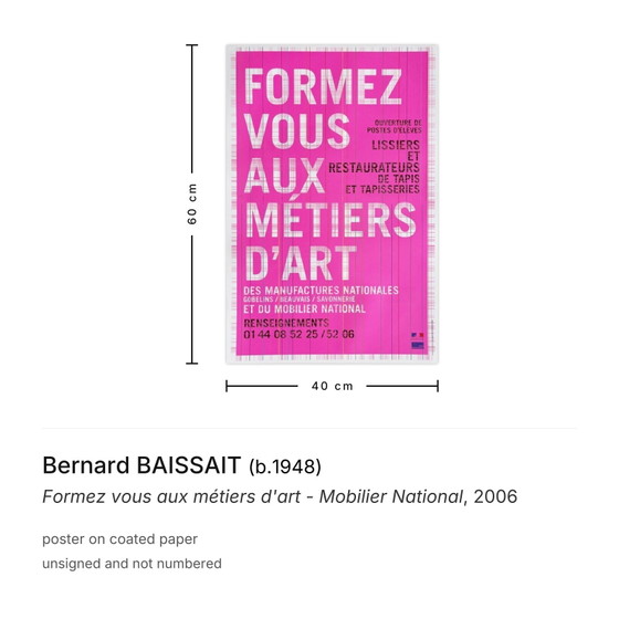 Image 1 of Bernard BAISSAIT Train in the arts and crafts - Mobilier National poster 2006