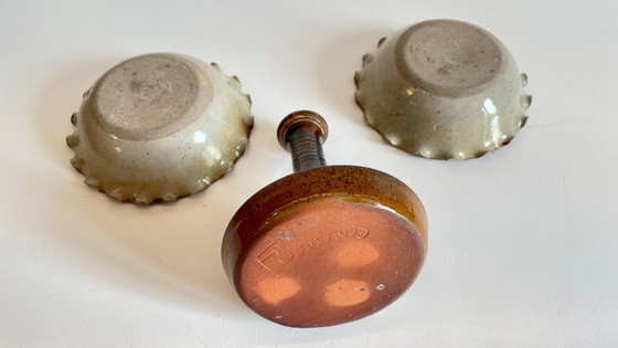 Image 1 of 3 Vintage handgemaakte keramische kandelaars
