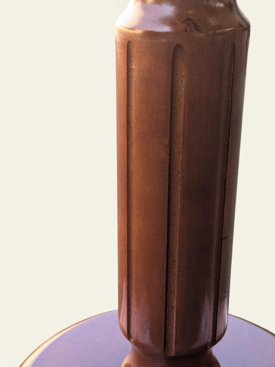 Zeldzaamheid! Handgedraaide Massief Houten Plantentafel – Mid-Century, jaren 60, ongebruikt, vintage decor (photo 8 of 11)