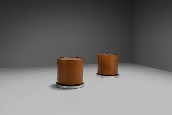 Image 1 of Set of Round Wooden Dry Bars by Mario Sabot, Italy 1970s