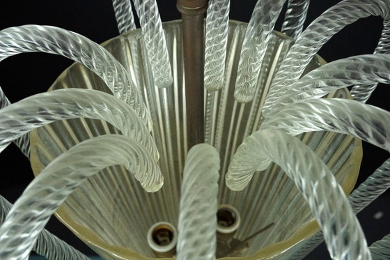 Image 1 of Raro lampadario in vetro di Murano Art Déco di Archimede Seguso, Italia, anni '30