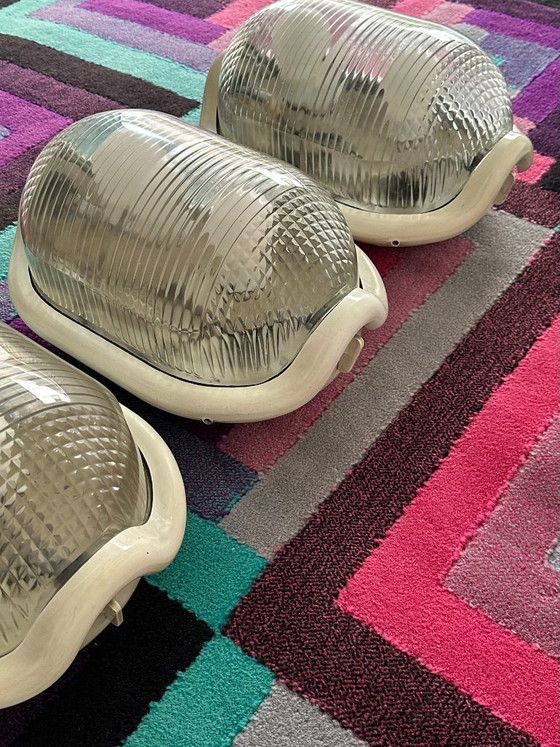 Image 1 of Exceptional Set of 3 "Noce" Lamps by Achille Castiglioni for Flos – An Industrial Design Statement – 1972