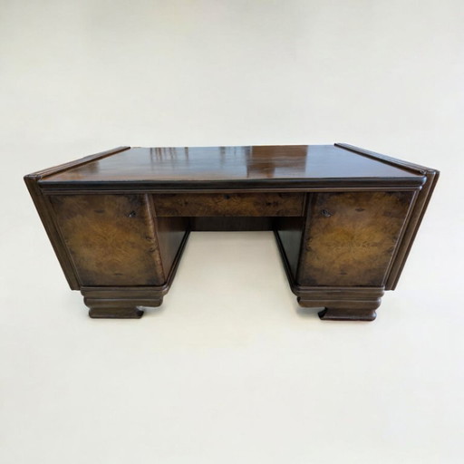 Bureau indépendant Art déco - Allemagne des années 1930. Avec bibliothèque sur le devant.