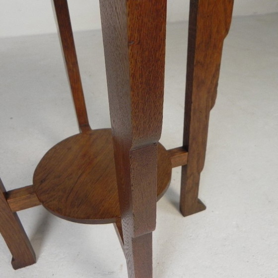 Image 1 of Mesa Art Déco con tablero de latón, Escuela de Ámsterdam, década de 1930