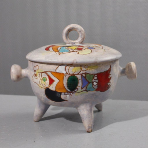 Marie Christine Treinen a Cerenne Vallauris - Grande vaso treppiede coperto, anni '50