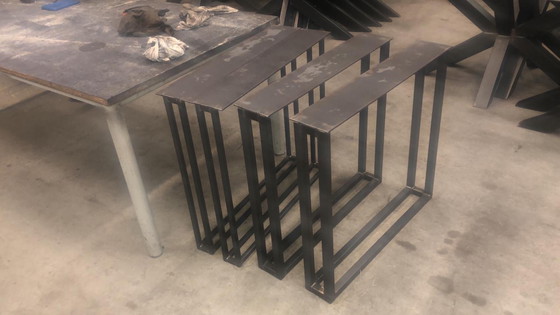 Image 1 of Herringbone dining table. Oak.