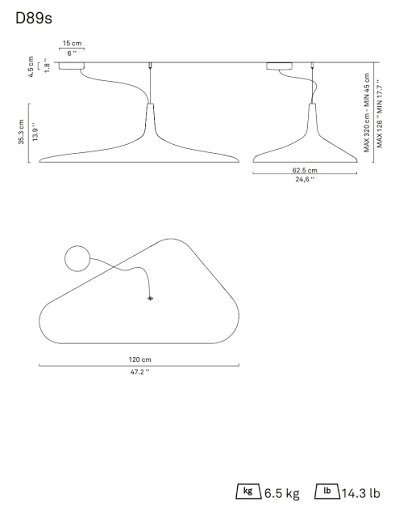 Image 1 of Twee luceplan soleil noir lampen - wit en zwart