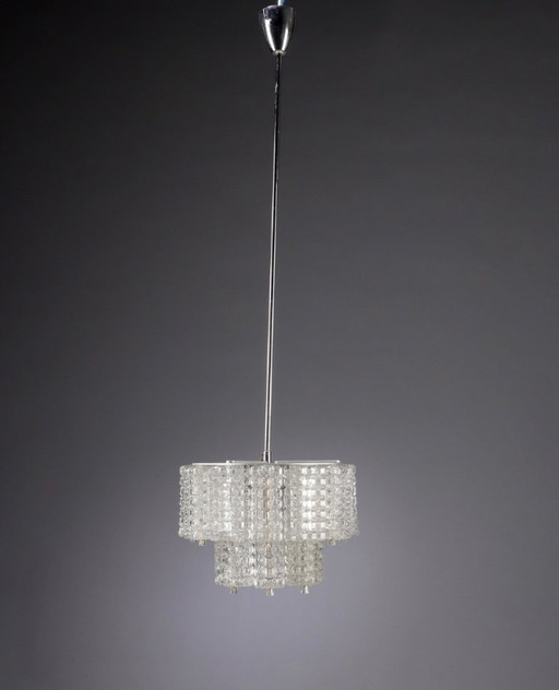 Lustre en verre Astroluxe 1970's