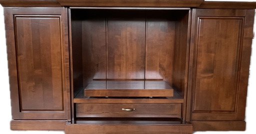 Exklusiver Vintage-TV-Schrank aus massivem Mahagoniholz