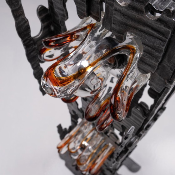 Image 1 of 1x Brutalist Murano Glass Floor Lamp 1970s