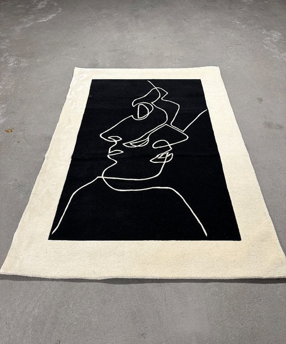 Image 1 of Handwoven rectangular Scandinavian wool rug