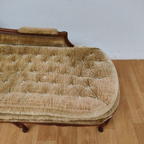 Image 1 of Divano chaise longue antico Luigi XV, divano a sdraio