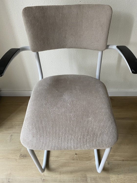Ahrend De Cirkel Telaio Tubolare - Sedia a Slitta – Riciclata – Tessuto a Coste – Design Olandese Vintage (photo 7 of 15)