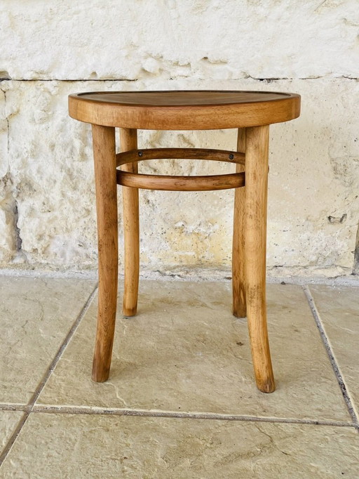 Sgabello in legno curvato di Thonet per FMG Polonia, circa anni '30
