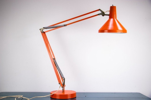 Vintage Schreibtischlampe, Orange, 70er Jahre