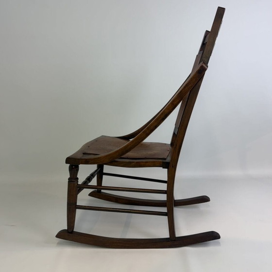 Antique Edwardian ‘pressed back’ rocking chair – Wood (photo 14 of 14)