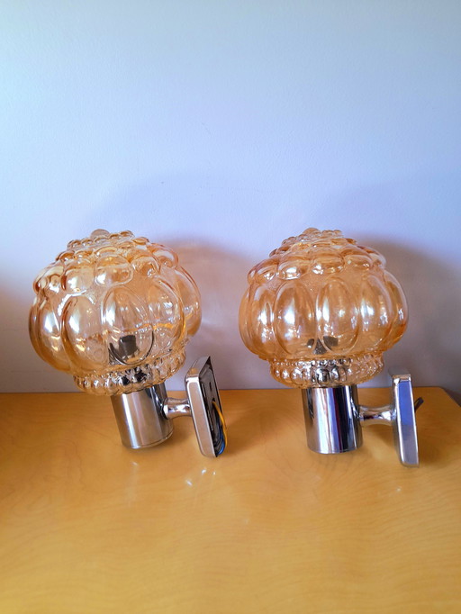 Paire d appliques bubble Helena Tynell 70s. 