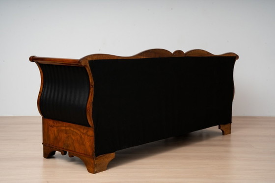 Excepcional Sofá Biedermeier de Nogal del Siglo XIX, circa 1850, Sofás de 2 plazas, Madera, Negro (foto 18 de 18)