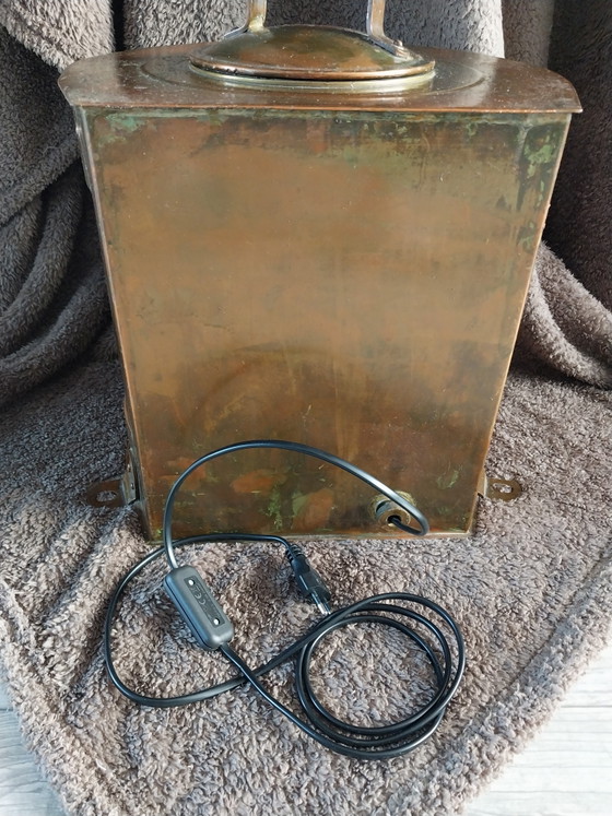 Masthead ship's lantern '20s/'30s, Griffiths & Sons, Table lamps, Glass, Brass, Brown (photo 4 of 7)