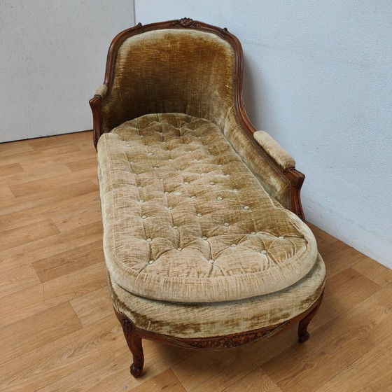 Image 1 of Divano chaise longue antico Luigi XV, divano a sdraio