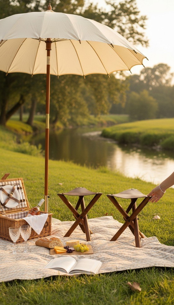 Coppia di sgabelli pieghevoli in teak massello e pelle marrone - stile safari chic – Leather, Wood (photo 11 of 15)