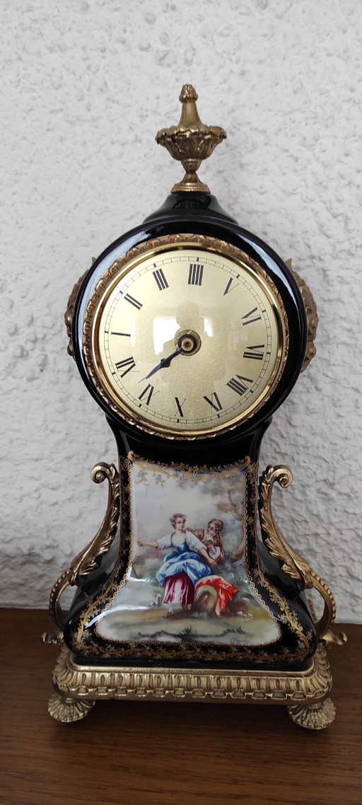 Set of Decor de sèvres - Clock, lamp, jewelry box