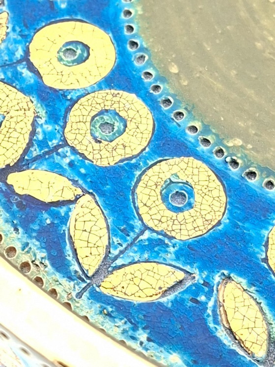 Image 1 of Bol Bitossi (Italie) « Thai Silk » bleu/vert | Ø 25 cm *pièce de collection*