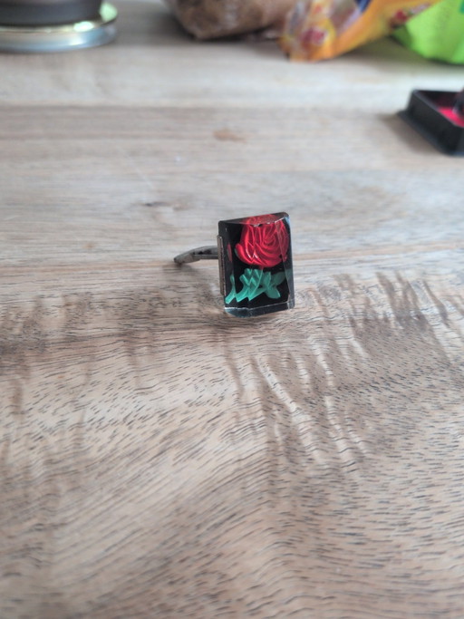 Gemelli con Rosa in Resina Epossidica