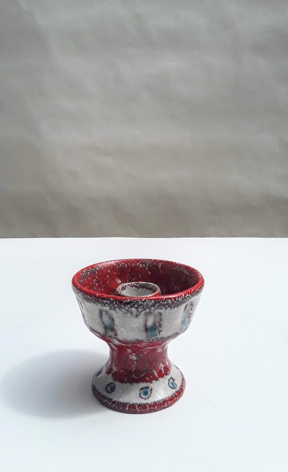 Image 1 of Guido Gambone 1950s Candlestick and Cup for De Bijenkorf - Amsterdam