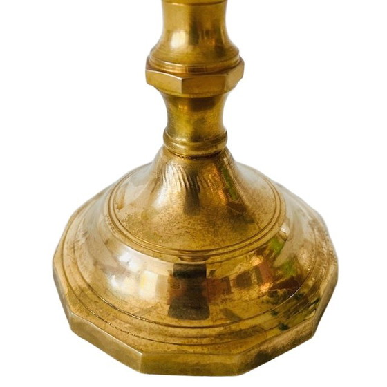 Image 1 of Vintage messing gouden kandelaar