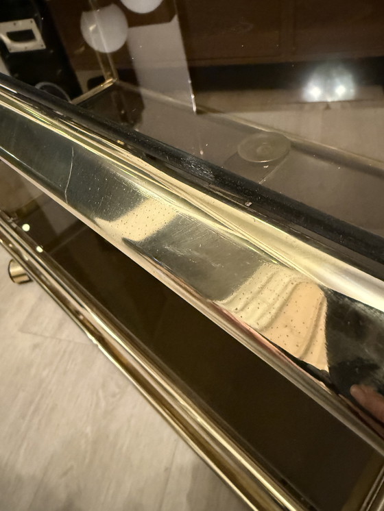 Image 1 of Barwagen vintage oro e vetro rauch | Reggenza di Hollywood degli anni '70