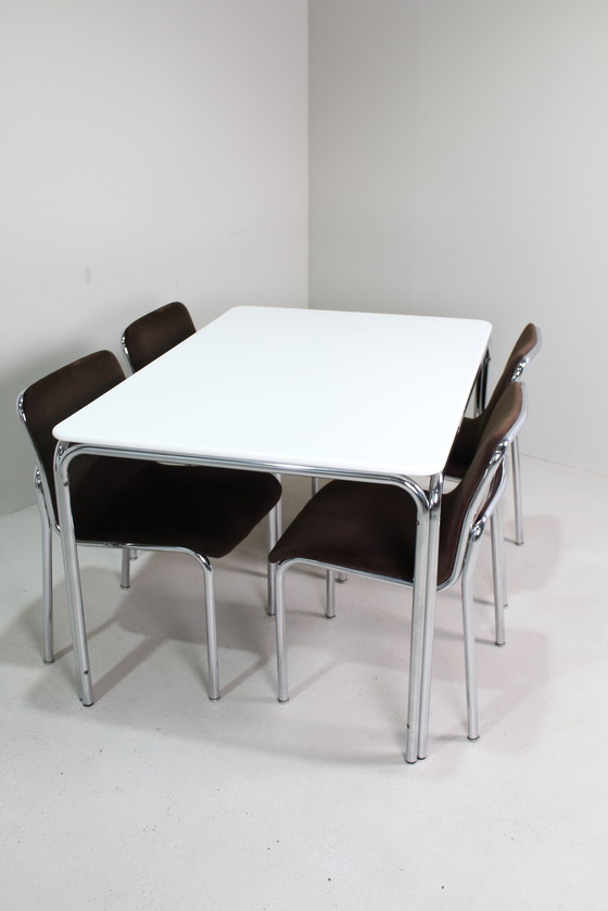 Image 1 of Vintage Design Eettafel, Wit, TECTA Jaren '70