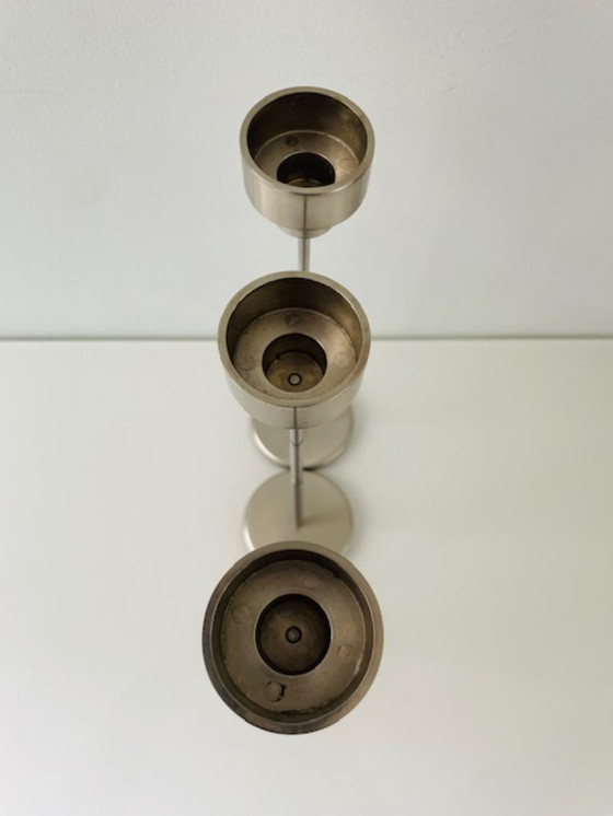 Image 1 of Set di 3 candelieri regolabili in acciaio inox