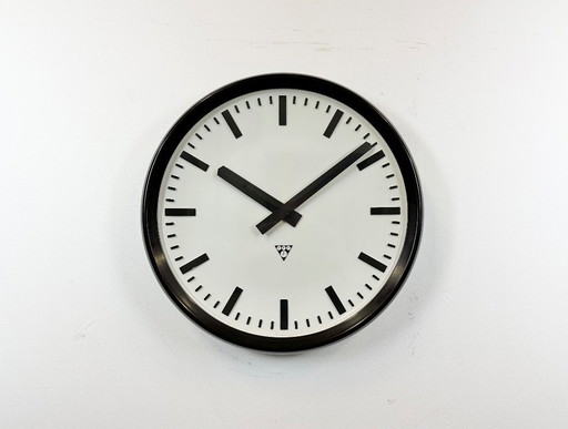 Large Industrial Bakelite Factory Wall Clock from Pragotron, 1960s