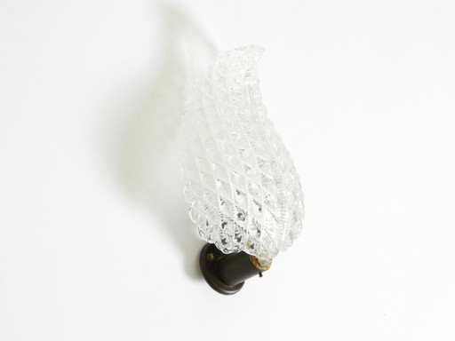 Lámpara de pared de cristal de Murano Barovier & Toso italiana original de los años 60, en forma de hoja.