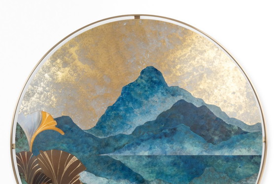 Image 1 of Panel de marquetería de latón oxidado. Contemporáneo.