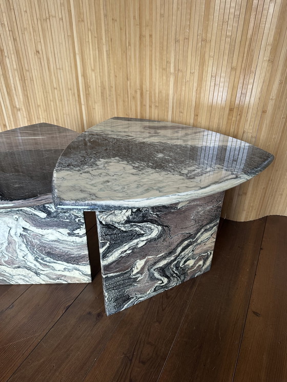 Image 1 of Set di tavolini vintage in marmo Mimi