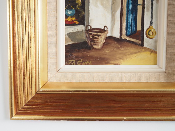 Image 1 of Gemälde "Die Dorfkammer", skandinavisches Design, 1970er Jahre