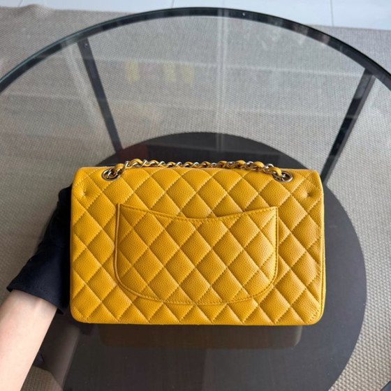 Image 1 of Chanel Classic Flap Medium - Caviar Quilted Grained Calfskin Mosterdgouden hardware Serie 25