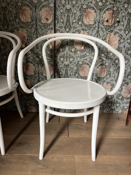 2 Vintage Thonet stoelen – Model No. 204/ Vienna – Wit