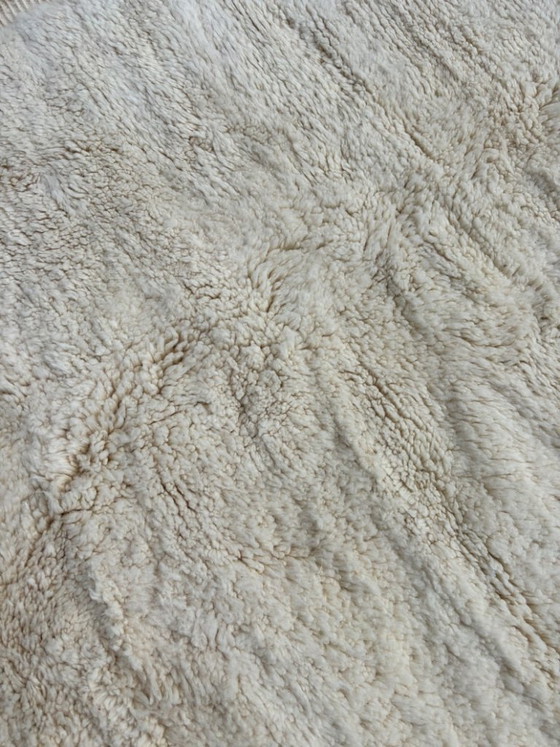 Image 1 of LUXURIOUS CUSTOM RUG, 300X300cm Moroccan Berber Rug, Unique White & Gray Rug, Handmade Geometric Carpet,
