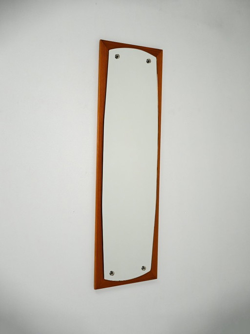 Scandinavische wandspiegel van mahoniehout, jaren 1950