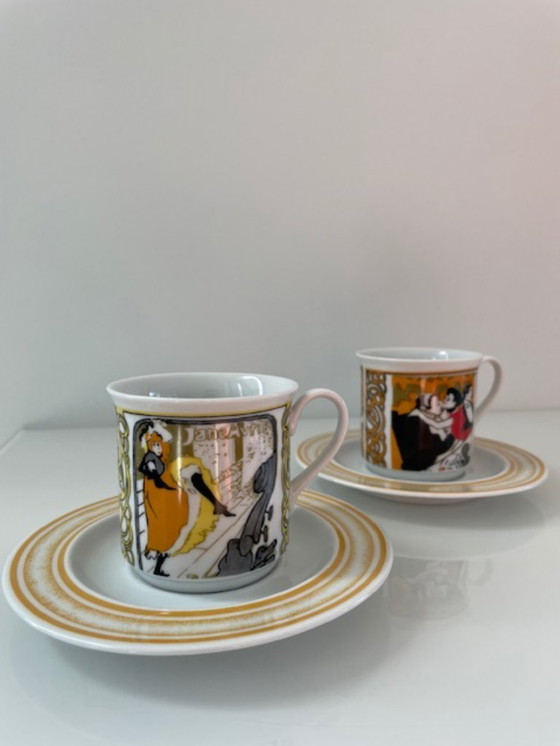 Image 1 of 5x Tazze e piattini Art Déco d'epoca (Lautrec)
