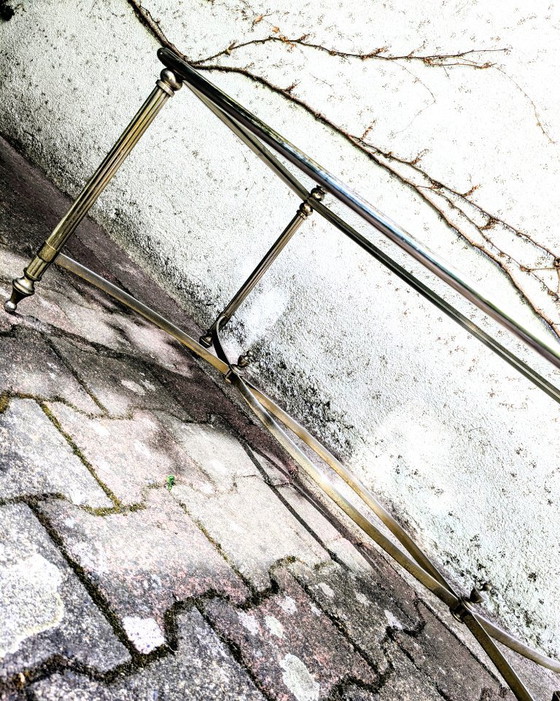 Metal and smoked glass coffee table (photo 6 of 8)
