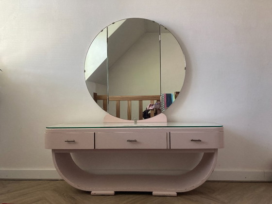 Image 1 of Coiffeuse avec miroir en 3 parties, années 1930-40, art déco
