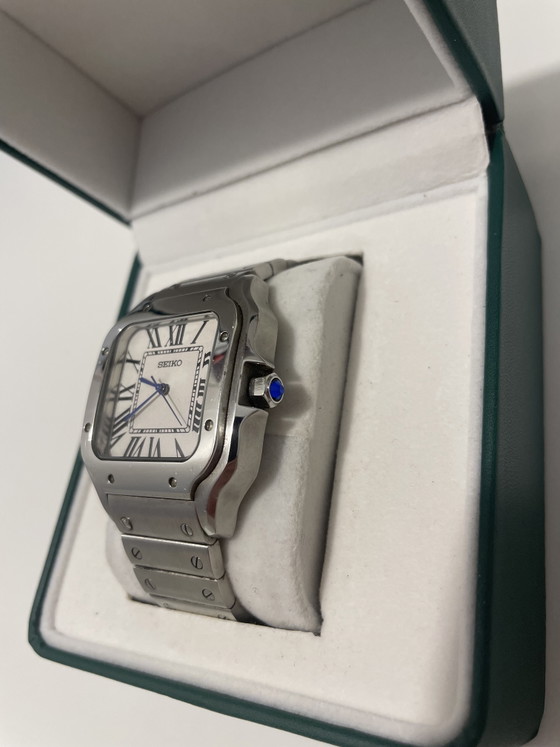 Orologio Seiko Automatic Mods - Stile Santos - Quadrante romano bianco – Regali, Metal (photo 2 of 6)