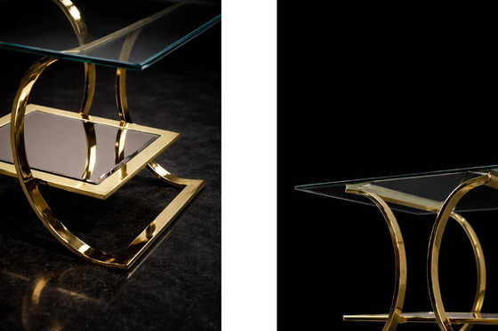 Image 1 of Vintage Mid-Century Italian Modern Glass Coffee Tables, 1960s, Set of 2