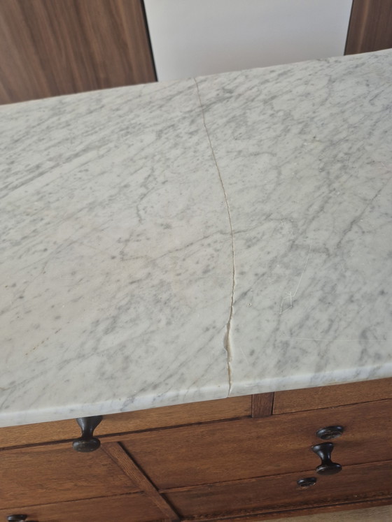Cómoda/aparador antiguo con tapa de mármol – Aprox. años 20/30 – Marble, Wood (photo 10 of 14)